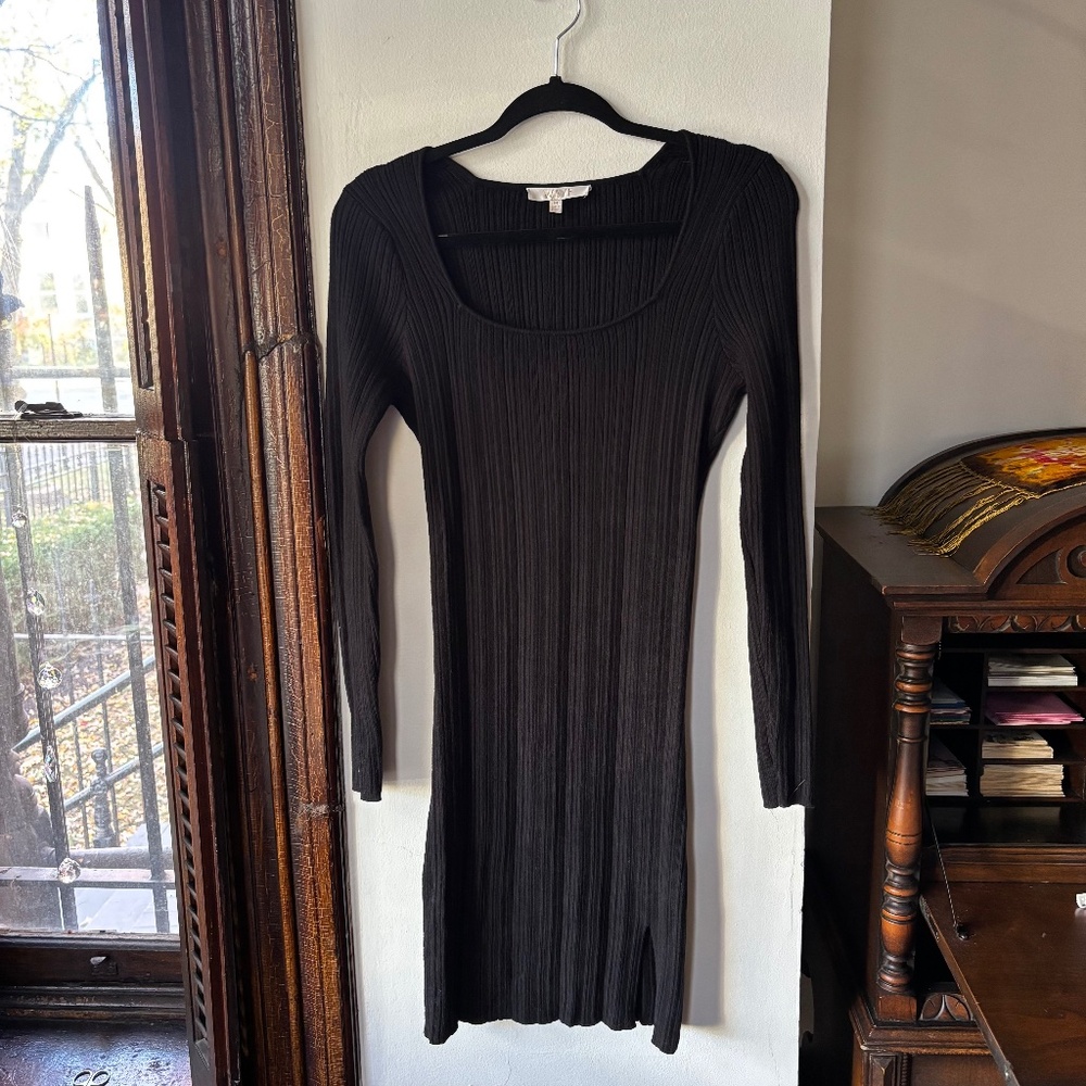 WAYF Knit Bodycon Dress in Black